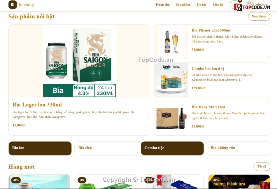 bán bia,web bán bia,web bán hàng